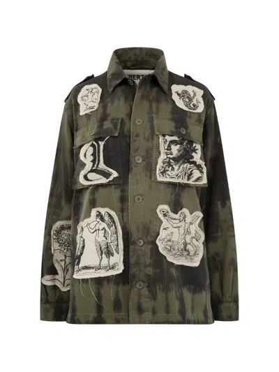 Libertine Patch-detail French Military Jacket In Green