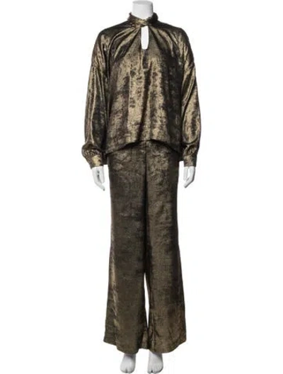 Pre-owned Libertine Patterned Pant Set In Green