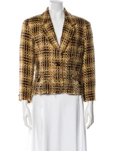 Pre-owned Libertine Plaid Print Blazer In Brown