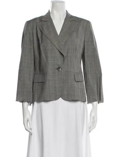 Pre-owned Libertine Plaid Print Blazer In Gray