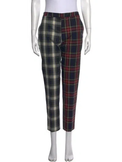 Pre-owned Libertine Plaid Print Straight Leg Pants In Multi