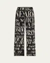Libertine Poeme Noir Cropped Wide Leg Wool Pants In Blkcr