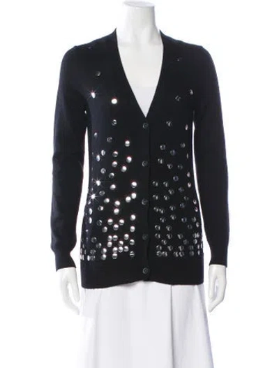 Pre-owned Libertine Polka Dot Print V-neck Sweater In Black