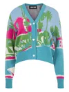 Libertine Poolside Tropical-jacquard Button-up Cardigan