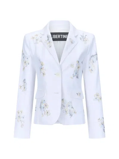 Libertine Porcelain Garden Sequin-embellished Blazer In White