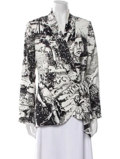 Pre-owned Libertine Printed Blazer In White