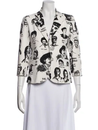 Pre-owned Libertine Printed Blazer In White