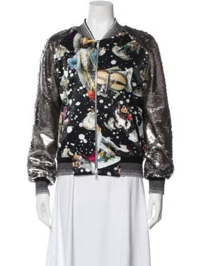 Pre-owned Libertine Printed Bomber Jacket In Black