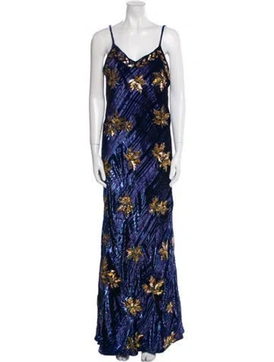 Pre-owned Libertine Printed Long Dress In Blue