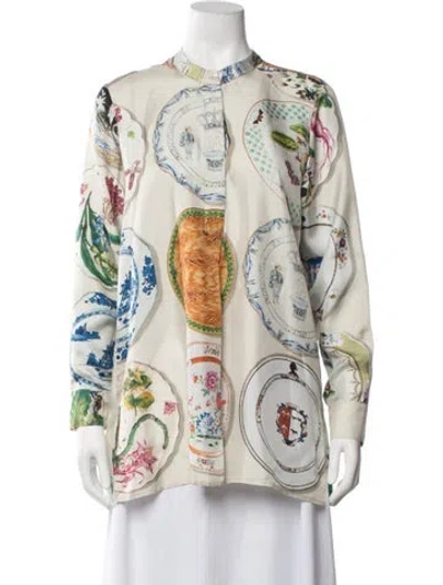Pre-owned Libertine Printed Long Sleeve Top In Neutrals