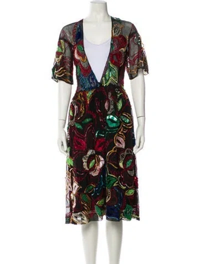 Pre-owned Libertine Printed Midi Length Dress In Multi