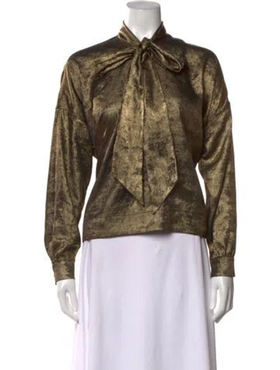 Pre-owned Libertine Printed Tie Neck Blouse
