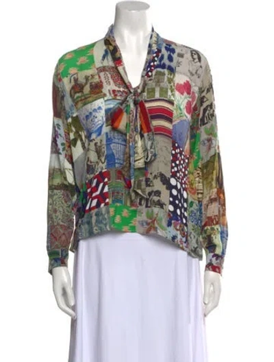 Pre-owned Libertine Printed V-neck Blouse In Multi