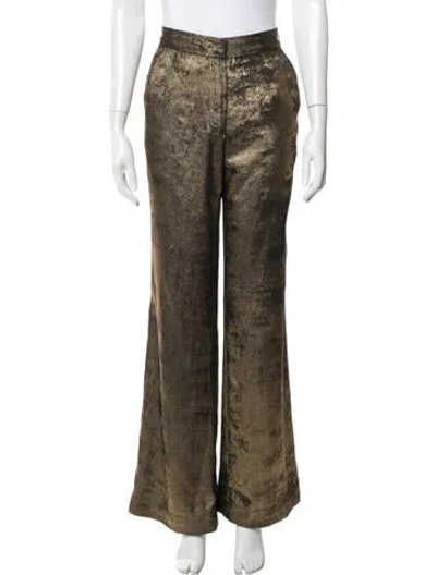 Pre-owned Libertine Printed Wide Leg Pants In Gold/metallic