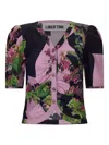 Libertine Puff-sleeve Floral-print Blouse In Pink