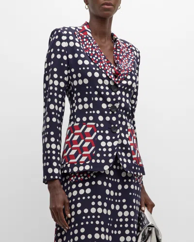 Libertine Red White And Blue Mash Up Blazer Jacket In Rdwhnv
