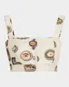 Libertine Saint Tropez Ivory Lovers Eyes Crop Top In Frvnl