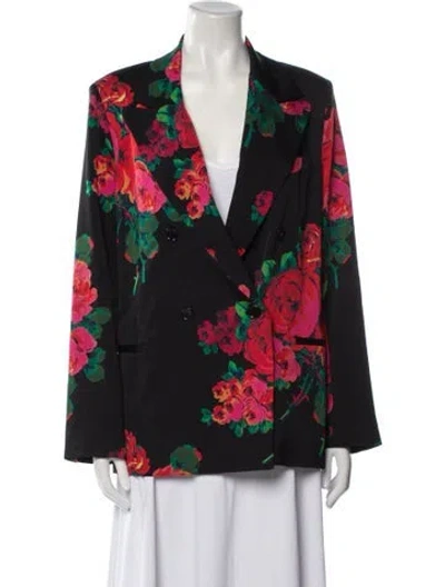 Pre-owned Libertine Silk Floral Print Blazer W/ Tags In Black