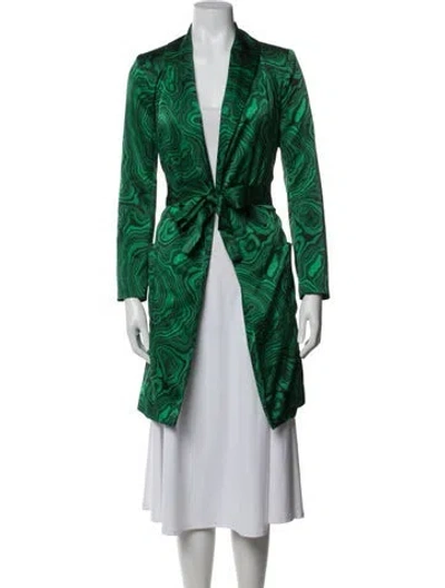 Pre-owned Libertine Silk Patterned Robe In Green