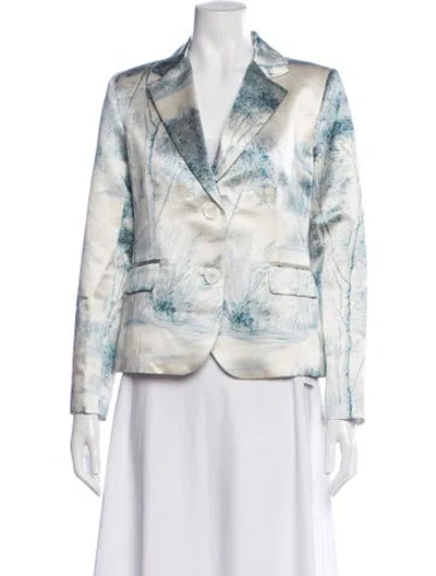 Pre-owned Libertine Silk Printed Blazer W/ Tags In White