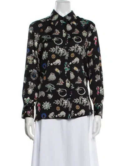 Pre-owned Libertine Silk Printed Blouse In Black