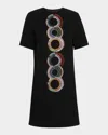 Libertine Sonia Crystal Short-sleeve Shift Dress In Black