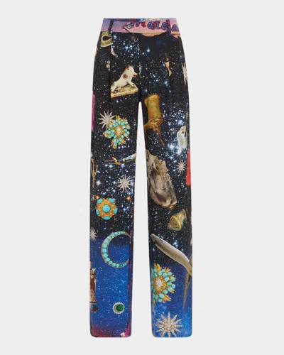 LIBERTINE STARRY NIGHT REDUX PLEATED WOOL BAGGY TROUSERS