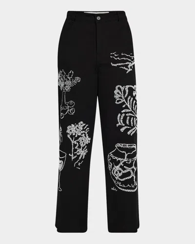 Libertine Still Life Crystal Wide-leg Crop Pants