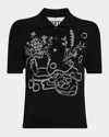 Libertine Still Life Embellished Cashmere Polo Sweater