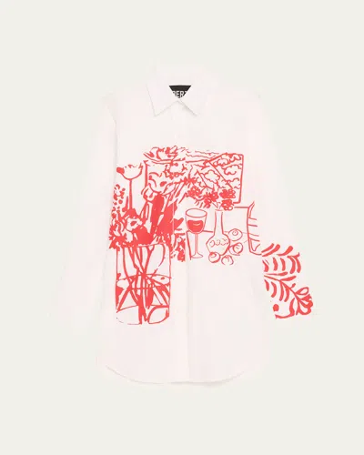 Libertine Still Life Screen Long Classic Shirt In Neutral