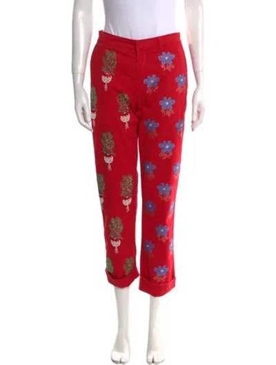 Pre-owned Libertine Straight Leg Pants In Red