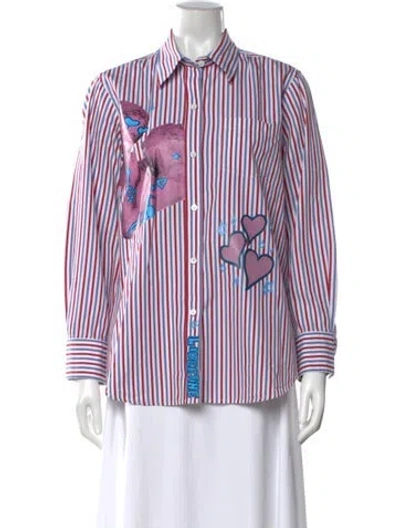 Pre-owned Libertine Striped Long Sleeve Button-up Top In Multi