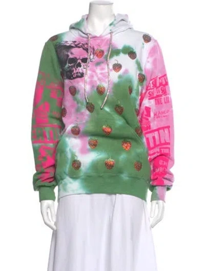 Pre-owned Libertine Tie-dye Print Crew Neck Hoodie In Green