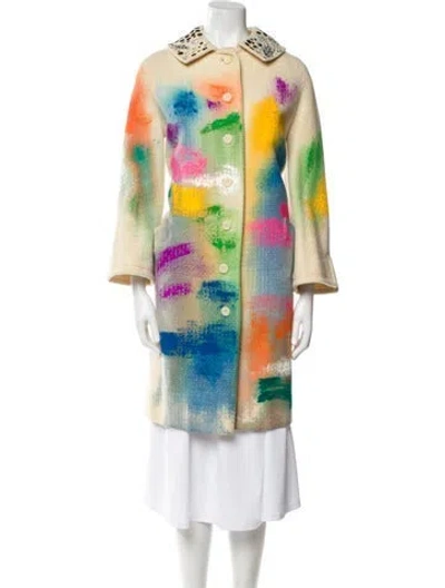 Pre-owned Libertine Tie-dye Print Trench Coat In Multicolor