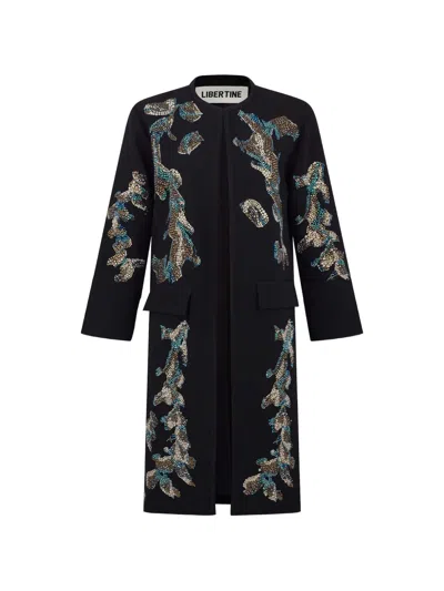 Libertine Trail Of Leaves Coat In Multi
