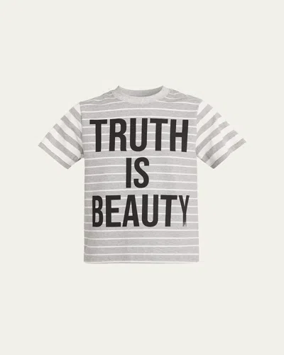 Libertine Truth Is Beauty Striped Short-sleeve T-shirt In Gray