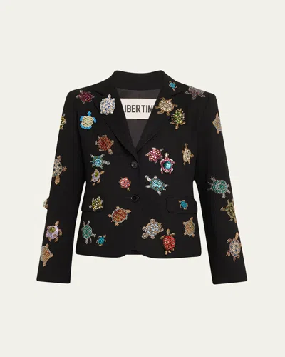Libertine Turtle Time Short Blazer In Black