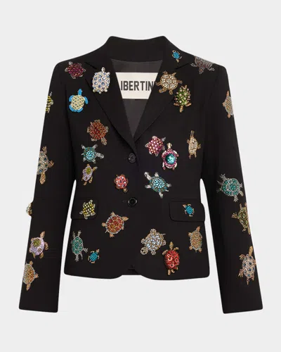 Libertine Turtle Time Short Blazer In Black