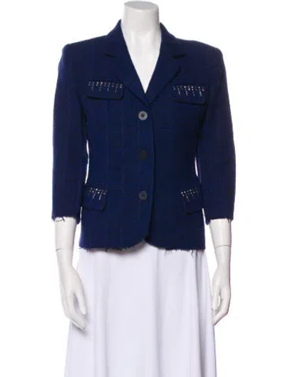 Pre-owned Libertine Tweed Pattern Denim Jacket In Blue