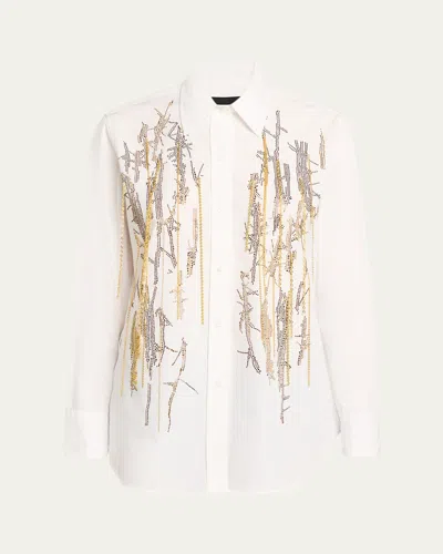 Libertine Unchained Melody Embroidered Button-front Shirt In White