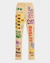 Libertine Unlimited Potential Printed Straight-leg Ankle Chino Pants In Khk