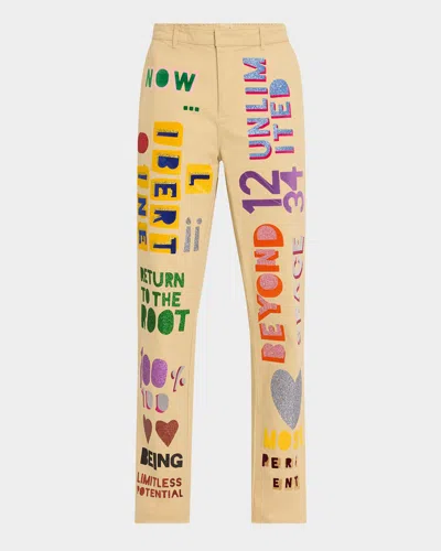 LIBERTINE UNLIMITED POTENTIAL PRINTED STRAIGHT-LEG ANKLE CHINO PANTS