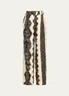 Libertine Venetian Lace Baggy Trousers In Blkiv