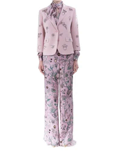 Libertine Victorian Pins Bracelet Sleeve Jacket - Plus In Pink In Multi