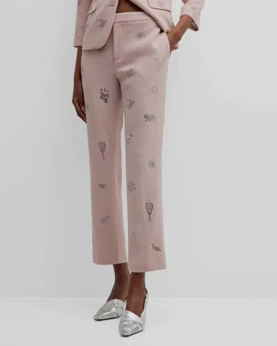 Libertine Victorian Pins Narrow Leg Trouser In Pink In Neutral