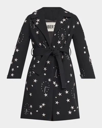 Libertine Vienna Space Time Embellished Wrap Coat In Black