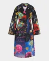 Libertine Vienna Starry Night Redux Belted Long Wrap Coat In Mul