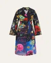 Libertine Vienna Starry Night Redux Belted Long Wrap Coat In Mul