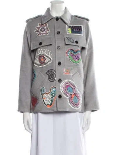 Pre-owned Libertine Virgin Wool Graphic Print Jacket In Gray