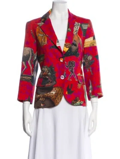 Pre-owned Libertine Virgin Wool Printed Blazer In Red